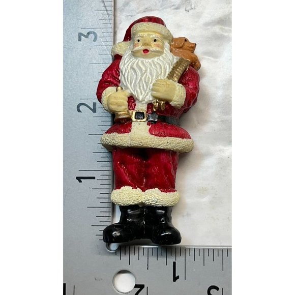 Santa Claus Vintage Refrigerator Magnet Christmas Bell Ringer with Puppy - Picture 3 of 6